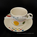 simple design ceramic tea cup and saucer set